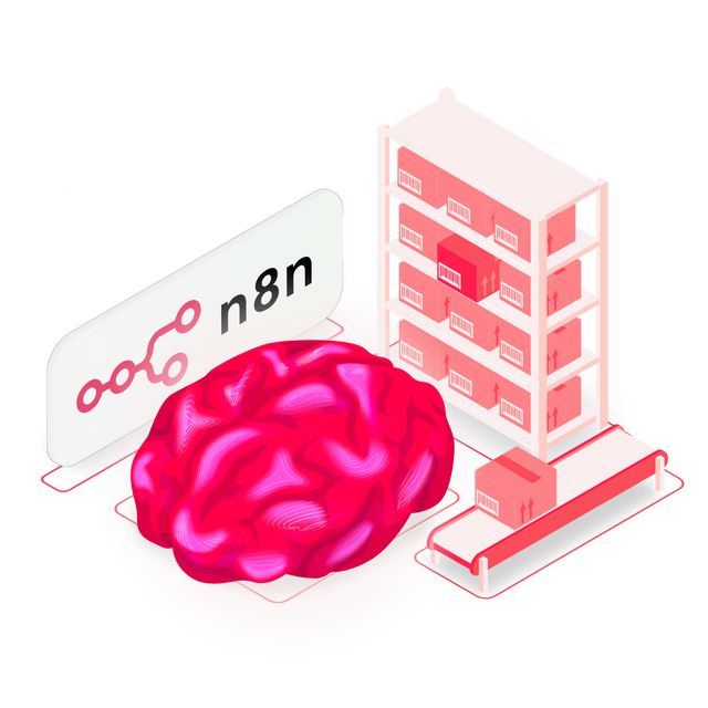 Illustration: n8n-Workflow verbindet KI und weclapp ERP-Lager
